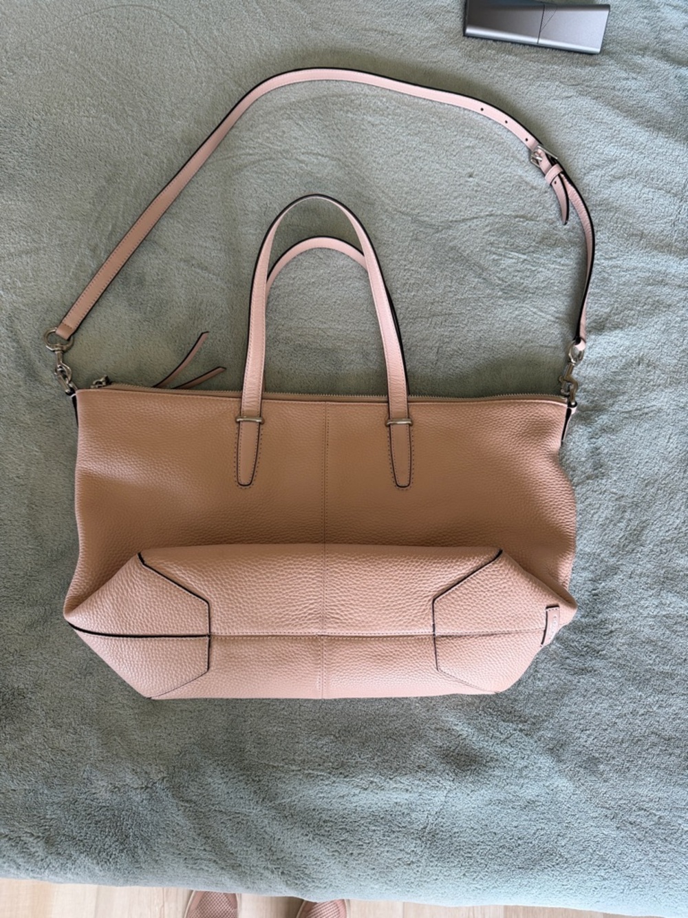 Coach Pale Pink leather shopper. Crossbody.